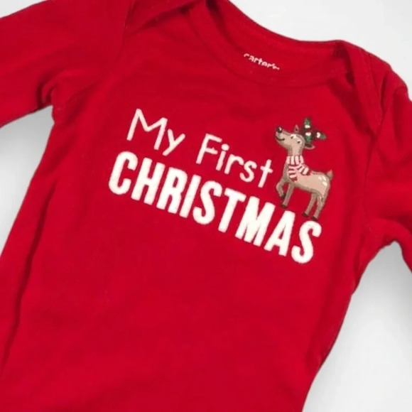 4/$20 Carter’s First Christmas  Red Onesie - Picture 2 of 4